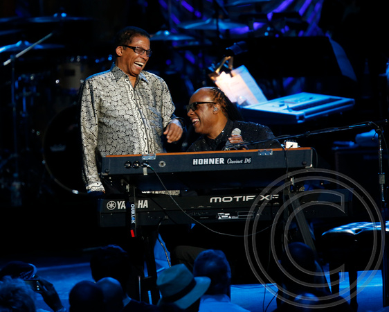 Herbie Hancock and Stevie Wonder at the Nokia Theater